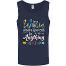 Autism In a World Be Kind Autistic ASD Mens Vest Tank Top Navy Blue