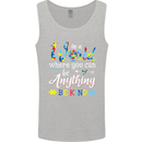 Autism In a World Be Kind Autistic ASD Mens Vest Tank Top Sports Grey
