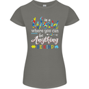 Autism In a World Be Kind Autistic ASD Womens Petite Cut T-Shirt Charcoal
