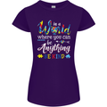 Autism In a World Be Kind Autistic ASD Womens Petite Cut T-Shirt Purple