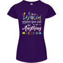 Autism In a World Be Kind Autistic ASD Womens Petite Cut T-Shirt Purple