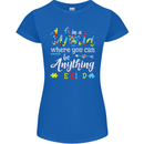 Autism In a World Be Kind Autistic ASD Womens Petite Cut T-Shirt Royal Blue