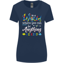Autism In a World Be Kind Autistic ASD Womens Wider Cut T-Shirt Navy Blue