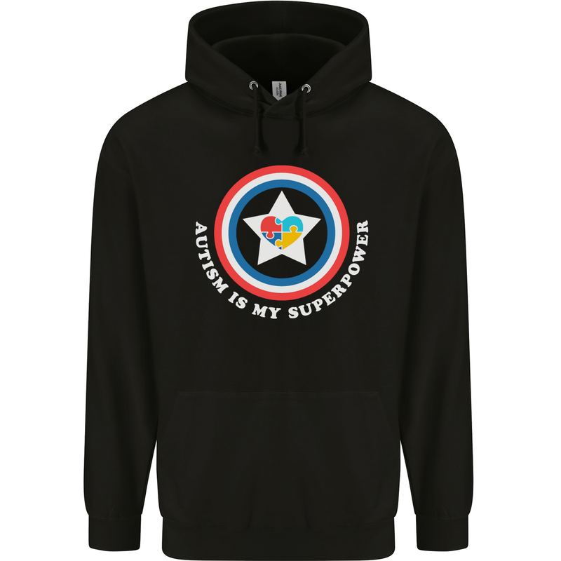 Autism Is My Superpower Autistic Childrens Kids Hoodie Black