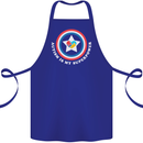 Autism Is My Superpower Autistic Cotton Apron 100% Organic Royal Blue