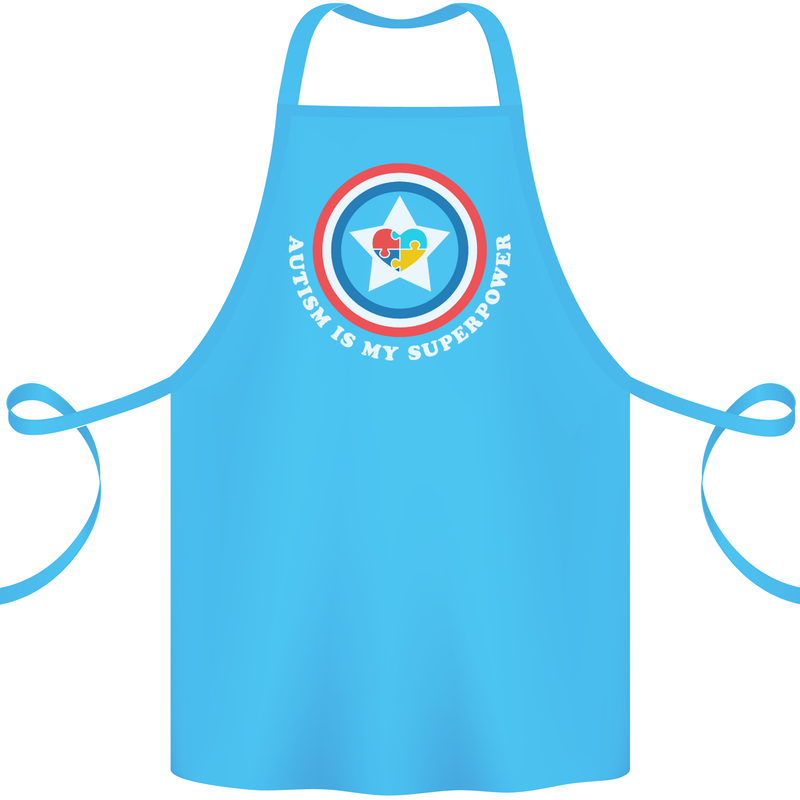 Autism Is My Superpower Autistic Cotton Apron 100% Organic Turquoise