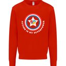 Autism Is My Superpower Autistic Kids Sweatshirt Jumper Bright Red