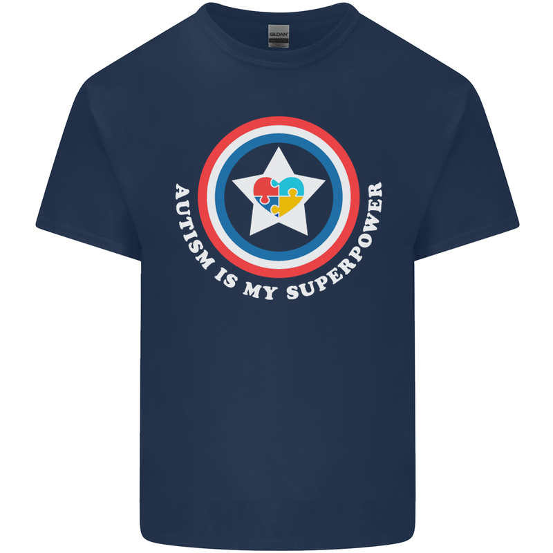 Autism Is My Superpower Autistic Kids T-Shirt Childrens Navy Blue