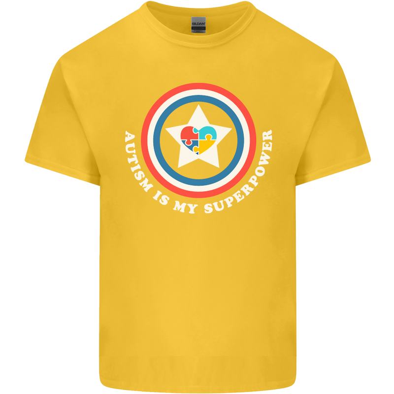 Autism Is My Superpower Autistic Kids T-Shirt Childrens Yellow