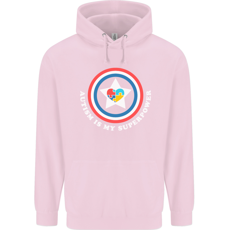 Autism Is My Superpower Autistic Mens 80% Cotton Hoodie Light Pink
