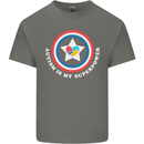 Autism Is My Superpower Autistic Mens Cotton T-Shirt Tee Top Charcoal
