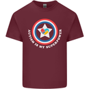 Autism Is My Superpower Autistic Mens Cotton T-Shirt Tee Top Maroon