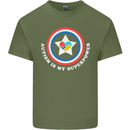 Autism Is My Superpower Autistic Mens Cotton T-Shirt Tee Top Military Green