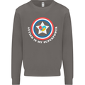 Autism Is My Superpower Autistic Mens Sweatshirt Jumper Charcoal