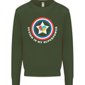 Autism Is My Superpower Autistic Mens Sweatshirt Jumper Forest Green