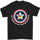 Autism Is My Superpower Autistic Mens T-Shirt Cotton Gildan Black