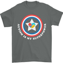 Autism Is My Superpower Autistic Mens T-Shirt Cotton Gildan Charcoal