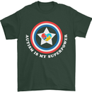 Autism Is My Superpower Autistic Mens T-Shirt Cotton Gildan Forest Green