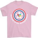 Autism Is My Superpower Autistic Mens T-Shirt Cotton Gildan Light Pink