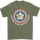 Autism Is My Superpower Autistic Mens T-Shirt Cotton Gildan Military Green