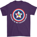 Autism Is My Superpower Autistic Mens T-Shirt Cotton Gildan Purple