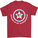 Autism Is My Superpower Autistic Mens T-Shirt Cotton Gildan Red