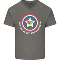 Autism Is My Superpower Autistic Mens V-Neck Cotton T-Shirt Charcoal