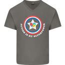 Autism Is My Superpower Autistic Mens V-Neck Cotton T-Shirt Charcoal
