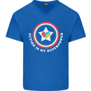 Autism Is My Superpower Autistic Mens V-Neck Cotton T-Shirt Royal Blue