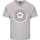 Autism Is My Superpower Autistic Mens V-Neck Cotton T-Shirt Sports Grey