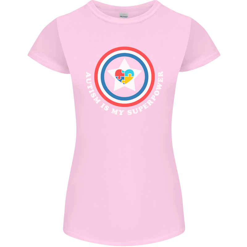 Autism Is My Superpower Autistic Womens Petite Cut T-Shirt Light Pink