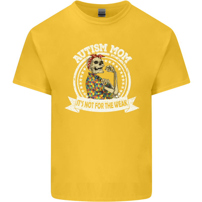 Autism Mom It's Not for the Weak Autistic Kids T-Shirt Childrens Yellow