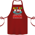 Autism Nana Grandparents Autistic ASD Cotton Apron 100% Organic Maroon