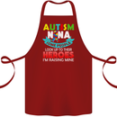 Autism Nana Grandparents Autistic ASD Cotton Apron 100% Organic Maroon