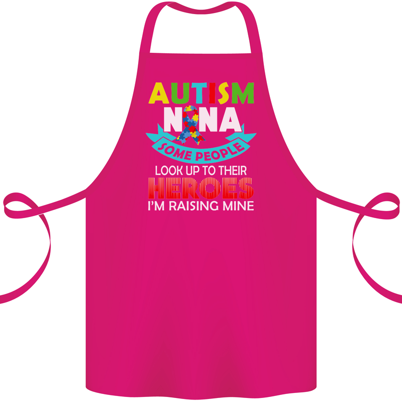 Autism Nana Grandparents Autistic ASD Cotton Apron 100% Organic Pink