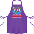 Autism Nana Grandparents Autistic ASD Cotton Apron 100% Organic Purple