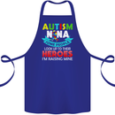 Autism Nana Grandparents Autistic ASD Cotton Apron 100% Organic Royal Blue