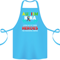 Autism Nana Grandparents Autistic ASD Cotton Apron 100% Organic Turquoise