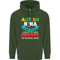 Autism Nana Grandparents Autistic ASD Mens 80% Cotton Hoodie Forest Green