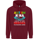 Autism Nana Grandparents Autistic ASD Mens 80% Cotton Hoodie Maroon