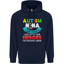 Autism Nana Grandparents Autistic ASD Mens 80% Cotton Hoodie Navy Blue