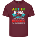 Autism Nana Grandparents Autistic ASD Mens Cotton T-Shirt Tee Top Maroon