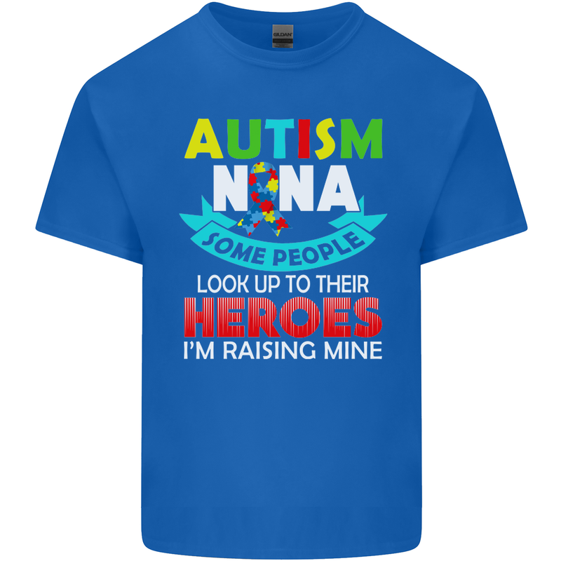 Autism Nana Grandparents Autistic ASD Mens Cotton T-Shirt Tee Top Royal Blue
