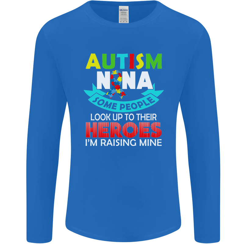 Autism Nana Grandparents Autistic ASD Mens Long Sleeve T-Shirt Royal Blue