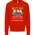Autism Nana Grandparents Autistic ASD Mens Sweatshirt Jumper Bright Red
