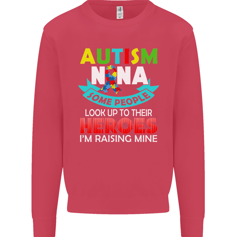 Autism Nana Grandparents Autistic ASD Mens Sweatshirt Jumper Heliconia