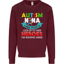 Autism Nana Grandparents Autistic ASD Mens Sweatshirt Jumper Maroon