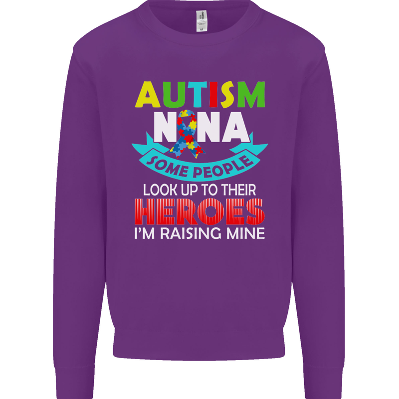 Autism Nana Grandparents Autistic ASD Mens Sweatshirt Jumper Purple