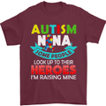 Autism Nana Grandparents Autistic ASD Mens T-Shirt Cotton Gildan Maroon