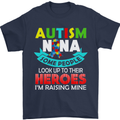 Autism Nana Grandparents Autistic ASD Mens T-Shirt Cotton Gildan Navy Blue